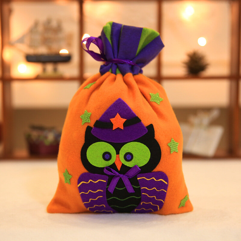 Cukierki na Halloween torba ze sznurkiem prezent na imprezę lub sztuczka słodkie dziecko torba ze sznurkiem Hallowmas niespodzianka torba Hallow Party Decoration