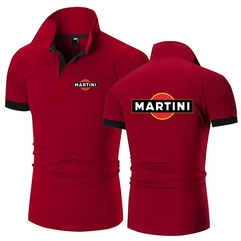 Camiseta de Martini Racings para hombre, Polo informal a la moda, de manga corta, cómoda, con solapa y botones, novedad de verano, 2024