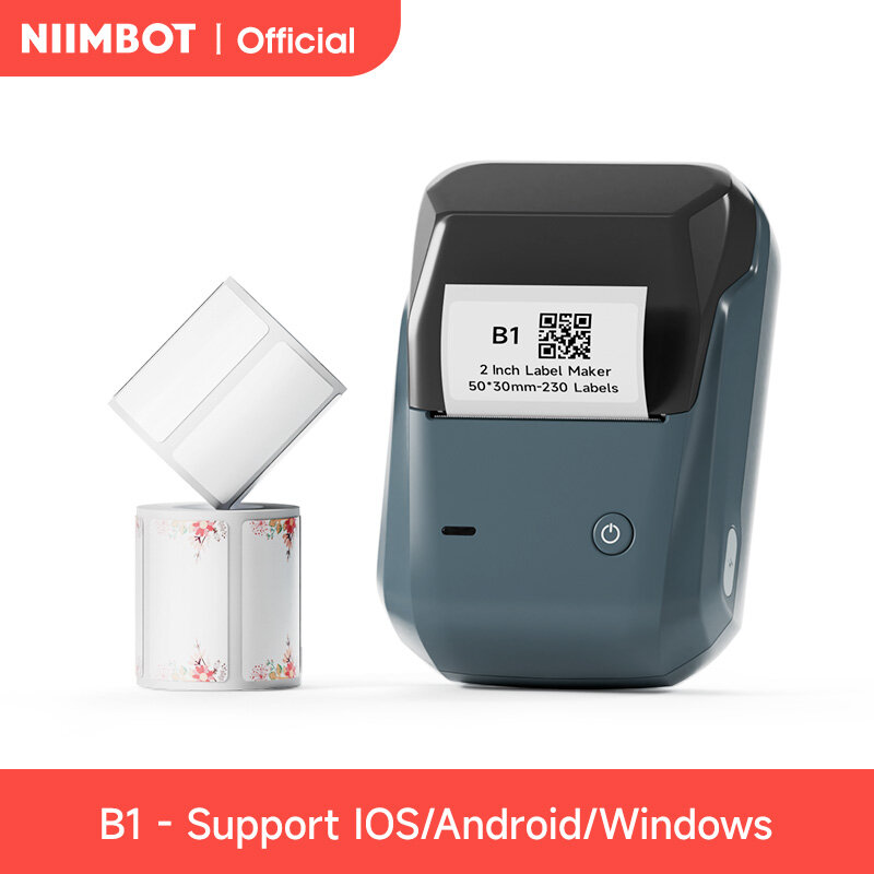 Niimbot B1 Pencetak Label Termal Bluetooth Pembuat Label Saku Portabel Kode Batang Mesin Pelabelan Stiker Perekat Otomatis