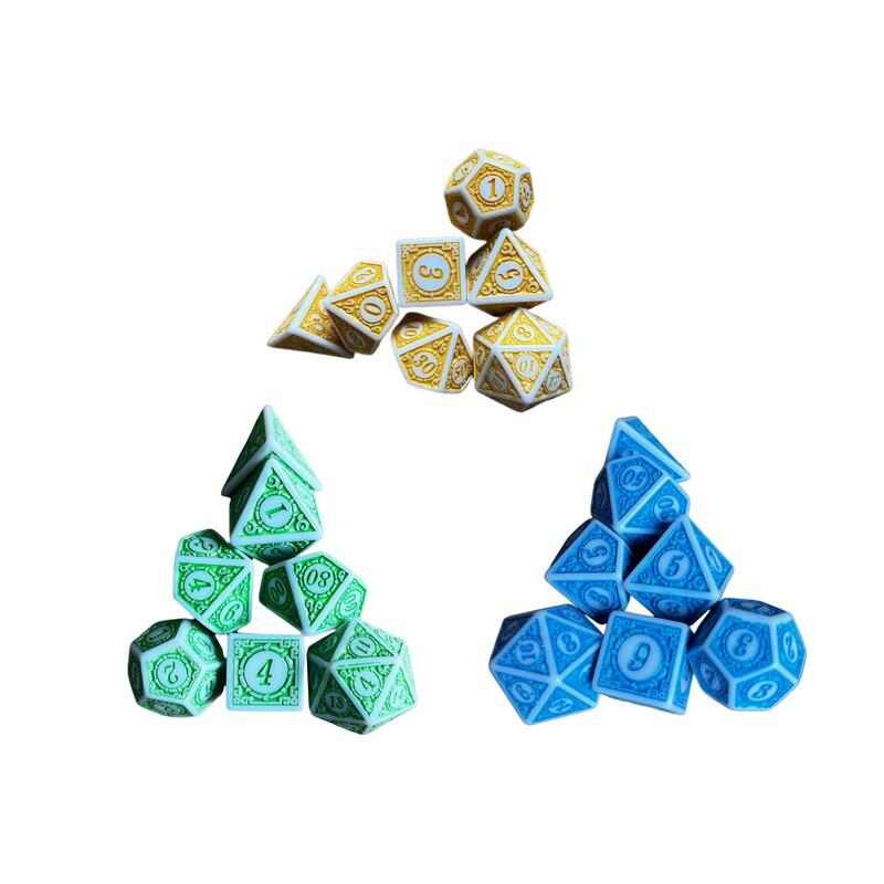 Multi Sided Polyhedral Dices para Role Playing, Jogos de Cartas, Party Supplies, 7 Pcs
