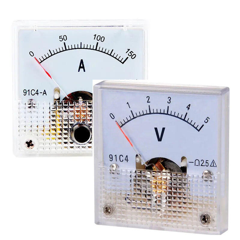 Dc Ampère Meter 91c4 Ampèremeter 1/2/3/5/10/20/30/50/100/200 Een V Voltmeter Analoge Paneelmeter Mechanische Wijzer 91c4 Meter