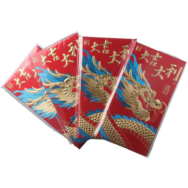 Neujahr chinesischer roter Umschlag 24pcs 2024 chinesische Paket umschläge Segen Drachen jahr Geld Taschen Hochzeit