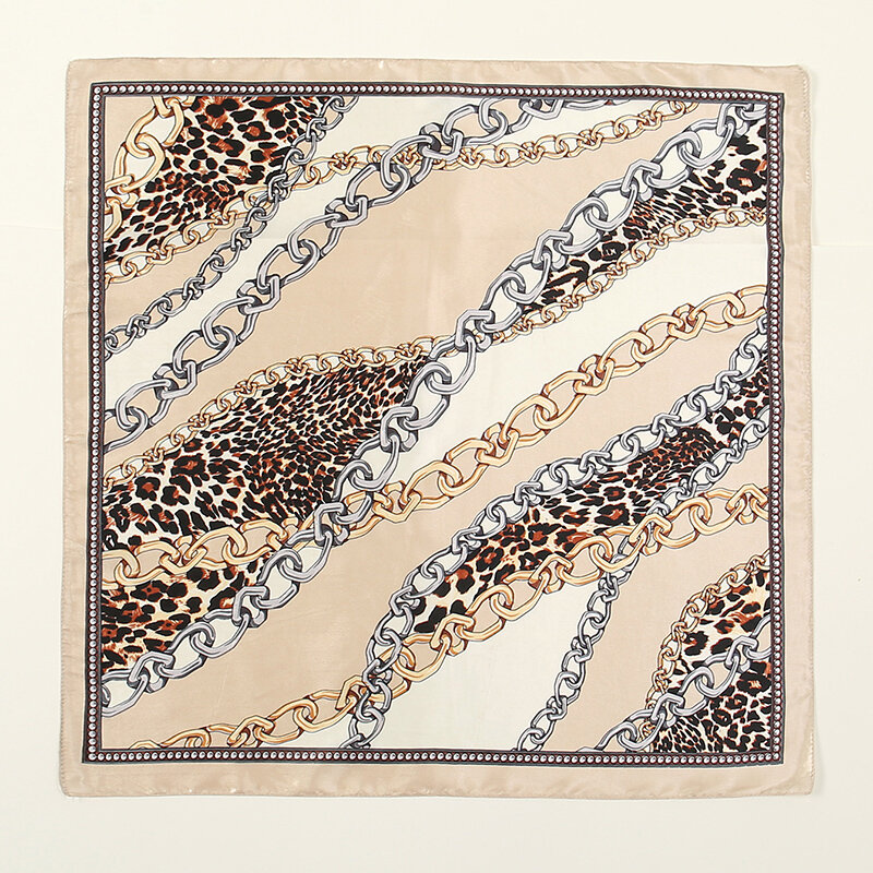 Модный Шелковый шарф с леопардовым принтом для женщин, брендовый Летний Тонкий хиджаб, шарф, Пляжная дышащая бандана 60*60 см