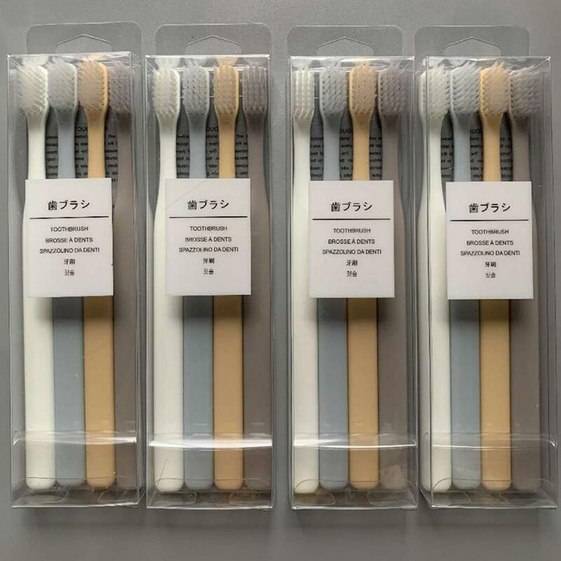4Pcs/set Soft Bristle Small Head Toothbrush Family Travel Brush Tooth Care Oral Hygien Dental Brushes