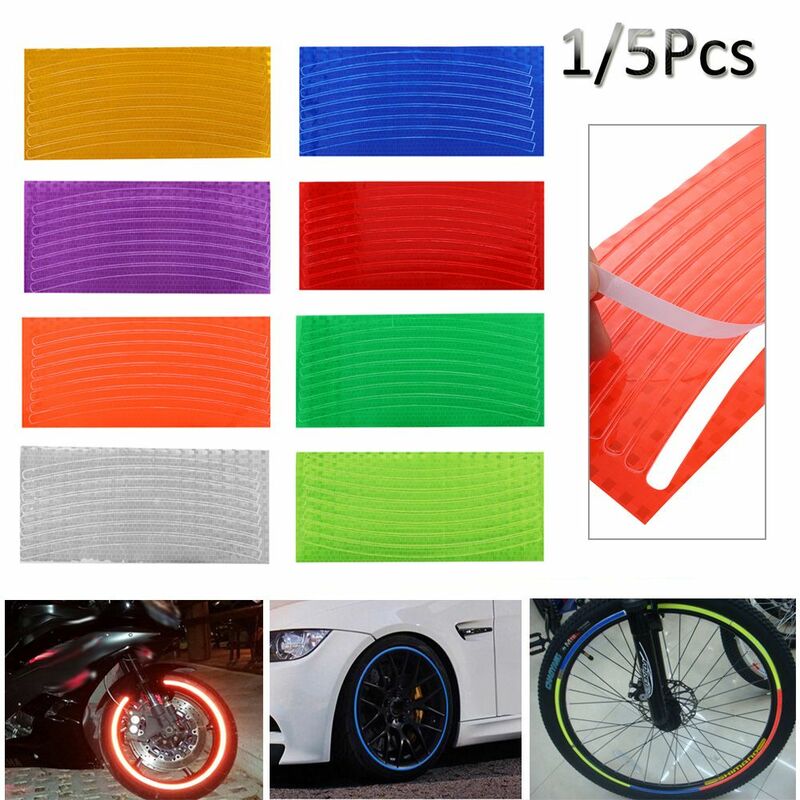 Pegatinas reflectantes para llanta de rueda de bicicleta, calcomanía fluorescente impermeable para coche y motocicleta, accesorios de estilo de advertencia, 1 ud.
