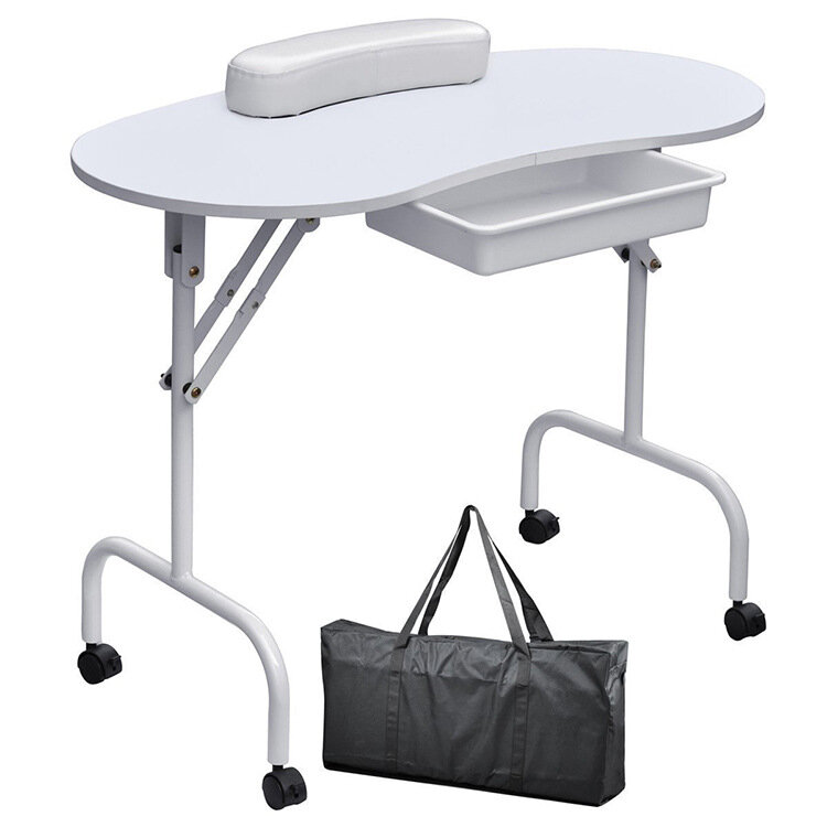 Nail table Portable foldable nail table Nail technician work table on the floor Manicure table with makeup case