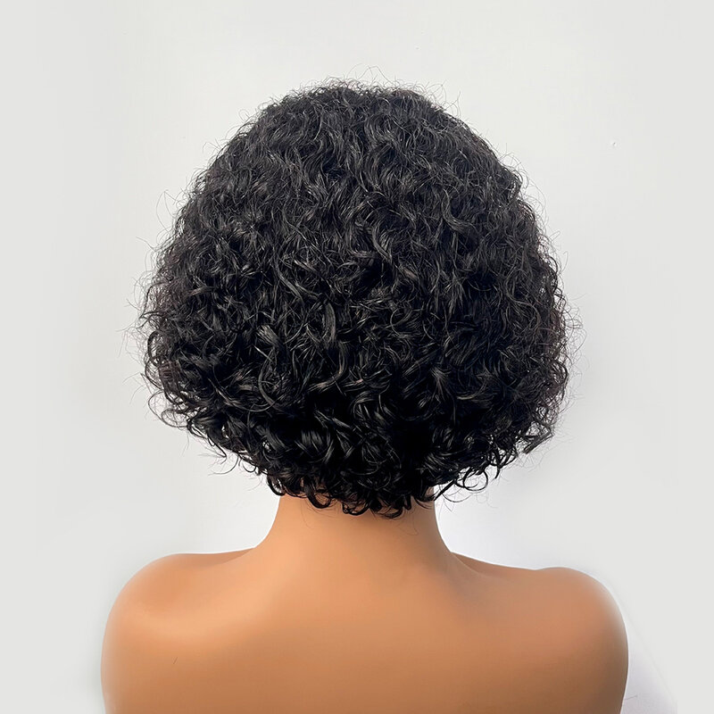 DreamDiana 100% brazylijskie włosy krótkie peruki z kręconymi włosami 8 "fryzura Pixie koronkowe peruki z przodu 13x4 krótkie kręcone ludzkie włosy peruki HD koronkowe peruki z przodu