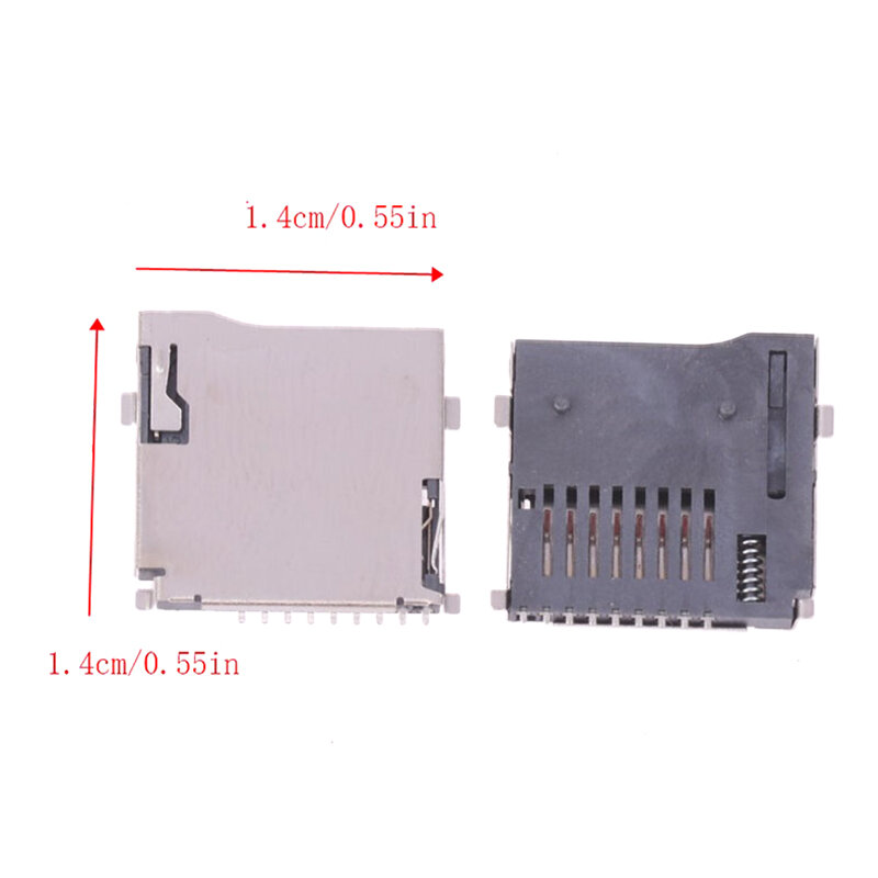 10pcs 9pin Card Slot Connectors T-Flash Common Style Size 14*15mm TF Card Deck Self Acting Card Slot