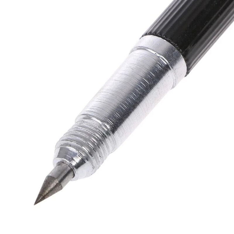 Pointe de stylo à tracer en carbure de tungstène, marqueur à double extrémité, poignée en acier inoxydable, outil de marquage du verre en céramique, 13.7cm, 5 pièces