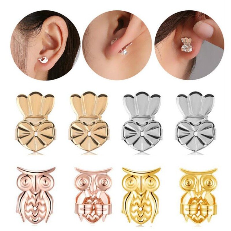 Ascensori per orecchini regolabili Love Heart Stud Back Lifters lobi per l'orecchio Ster per ornamenti e accessori montanti per orecchini regolabili novità