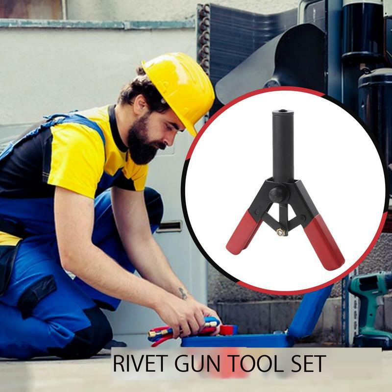 Heavy Duty Pop Rivet Tool Kit, Rebitador com 40 rebites cegos de nylon Ferramenta de rebitagem de carro Instalação de rebites para ATV