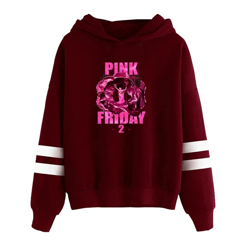 Nicki Minaj Pink Friday 2 Album Alternative Cover Hoodie Pocketless Parallel Bars Sleeve Streetwear Women Men Hooded Sweatshirt
