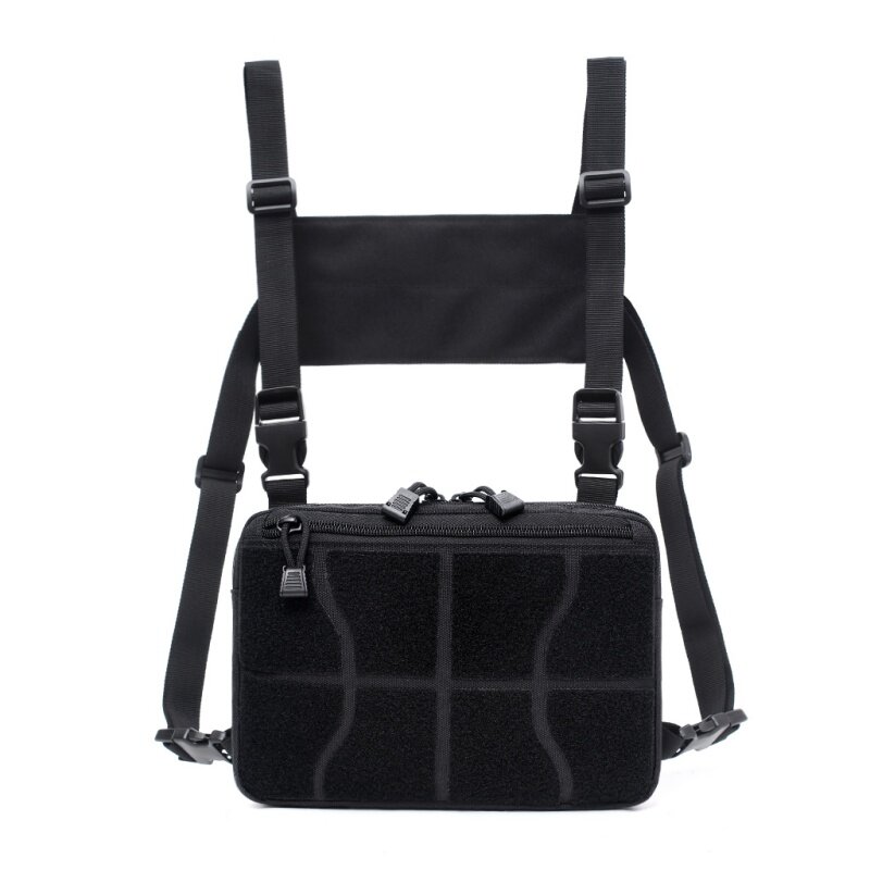 Нагрудная сумка Мужская Регулируемая, 1000D нейлон, жилет, уличная одежда в стиле хип-хоп, функциональная сумочка на плечо, поясной кошелек, 2024