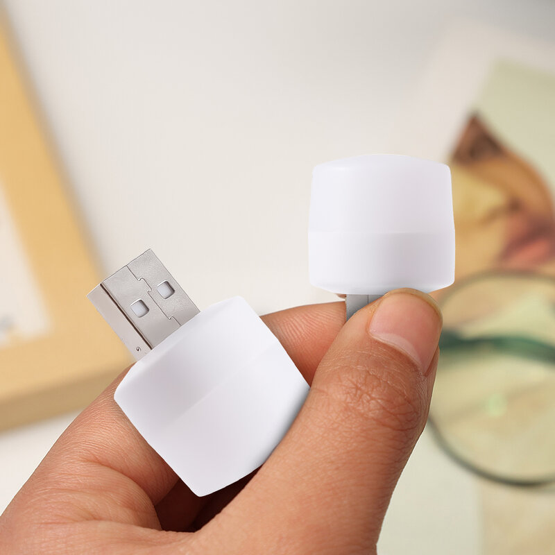 โคมไฟปลั๊ก USB ขนาดเล็กชาร์จไฟได้ pelindung Mata อ่านหนังสือไฟคอมพิวเตอร์ชาร์จไฟมือถือ USB lampu tidur กลมขนาดเล็ก