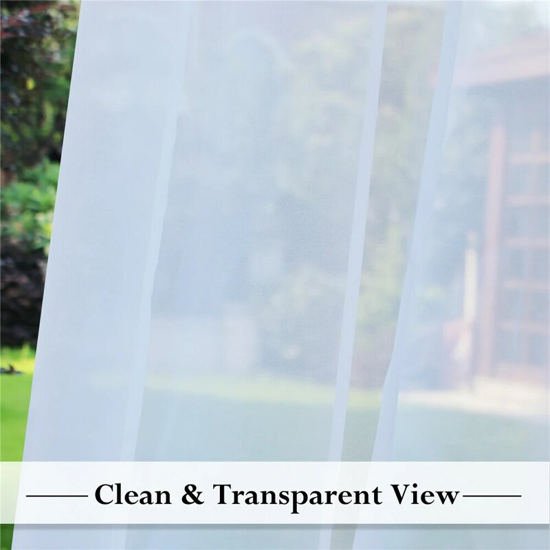 RYB – rideau transparent imperméable pour la maison, Voile d'extérieur avec anneau argenté, décoration de jardin, porche, 1 pièce