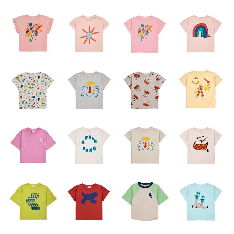 子供の夏のクラシックTシャツ,トップ,男の子と女の子の服,ファッショナブルなブランド,新しい,2024