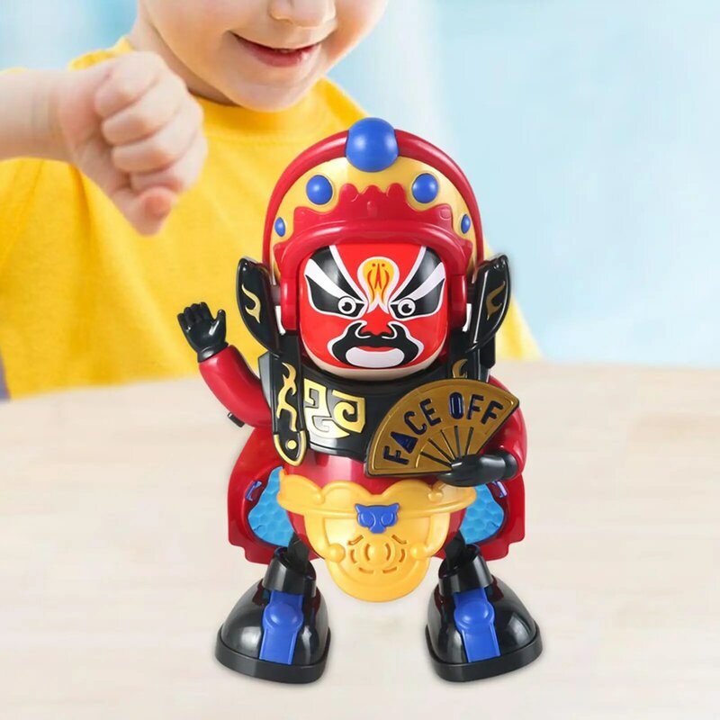 Face Changing Robot Dolls, arte chinesa de mudar o rosto, brinquedos elétricos infantis, brinquedos tradicionais chineses, ópera de Sichuan