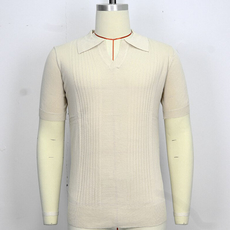 Top Shirt Kurzarm einfarbig Streetwear V-Ausschnitt Pullover Top Vintage Business Casual Klassiker bequeme Mode