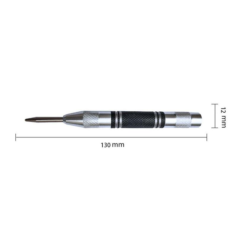 2PCS Automatic Center Punch General Automatic Center Punch Carbon Steel Adjustable Spring For Wood Metal Aluminum Brass Copper