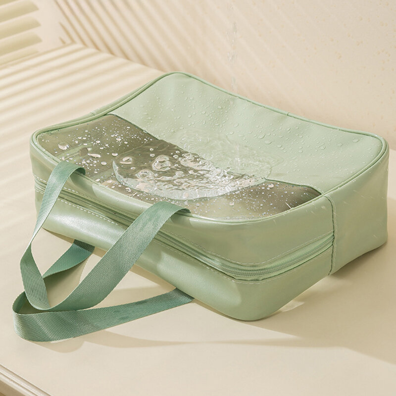 Набор из трех предметов, прозрачная сумка для макияжа, портативная вместительная водонепроницаемая сумка для мытья, сумка для хранения из ПВХ, сращенная прозрачная сумка