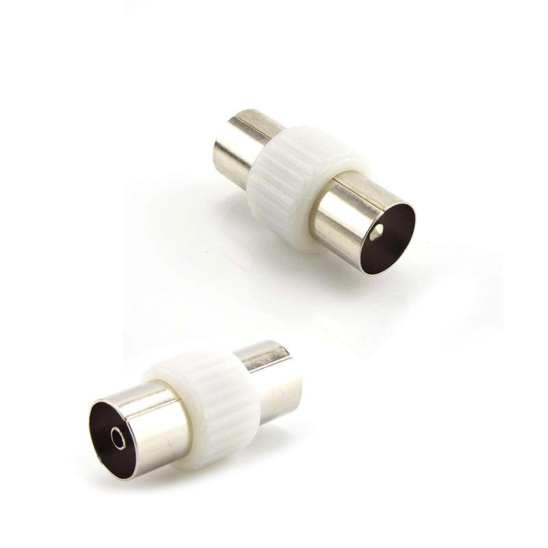 RF Coaxial Plugs Conector Adaptador, macho para fêmea para fêmea TV Plug Jack para antenas, 2pcs