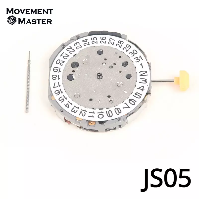 Baru asli Jepang JS05 gerakan kalender tunggal 6 tangan 4 poin kalender 2.6.10 detik kecil jam tangan bagian gerakan kuarsa