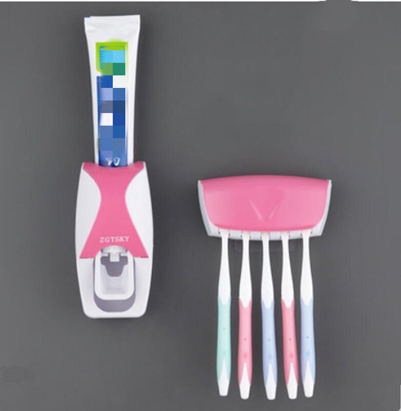 Distributeur de dentifrice entièrement automatique, trou perforé, brosse à dents, étagère de rangement, cintres muraux, accessoires de salle de bains