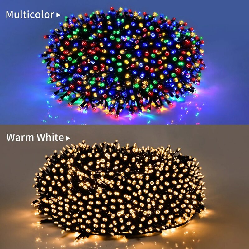 Luces de Navidad de cadena LED decorativas al aire libre 8 modo enchufe de la UE