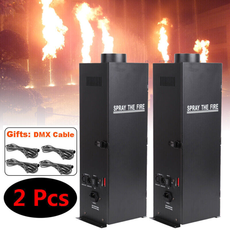 2pcs 200W DMX512 Flame Thrower Effect Fire Spray Stage Machine Party Projector US voor Stage Show Kerstfeest Bruiloft