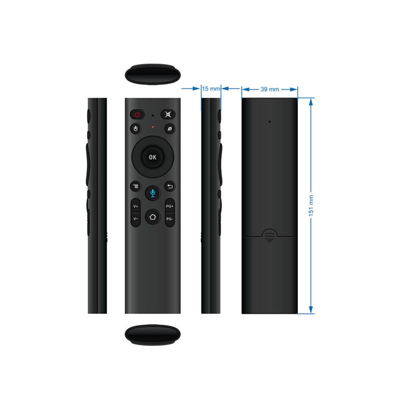 Commande vocale à distance Bluetooth Air Mouse, Q5 +, Smart TV, Android Box, 2.4G, IPTV sans fil