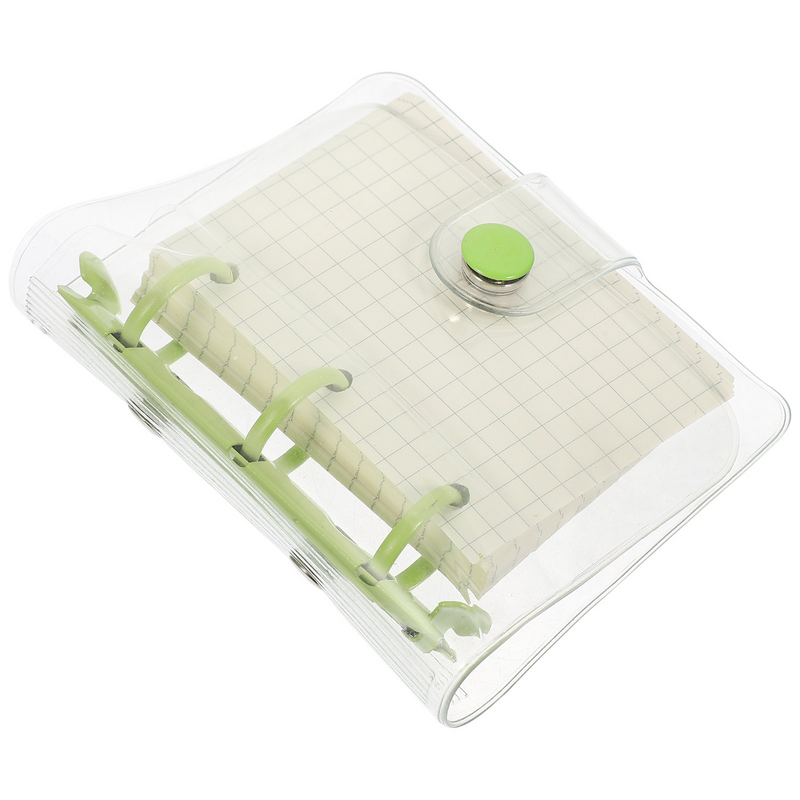 Loose-leaf Ledger Pocket Binder Transparent Cover Notepad Small Grid Notebook Metal Portable