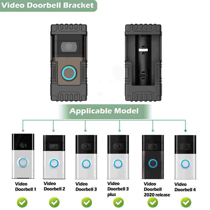 Anti-Theft Video Doorbell Door Mount For Ring Video Doorbell 1/2/3/3 Plus/4/2020 Release/2023 Doorbell Adjustable Mount