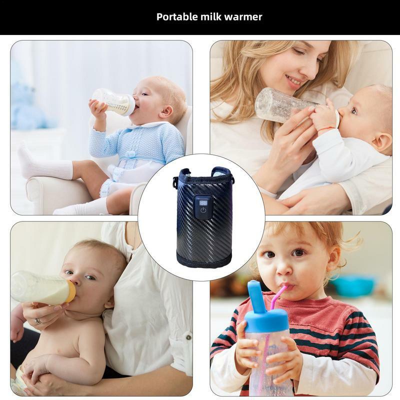 Flessenwarmer Voor Moedermelk Draagbare Isolatiehoes Melkwarmer Tas Draagbare Automatische Verwarming Voedingsfles Warmtehouder