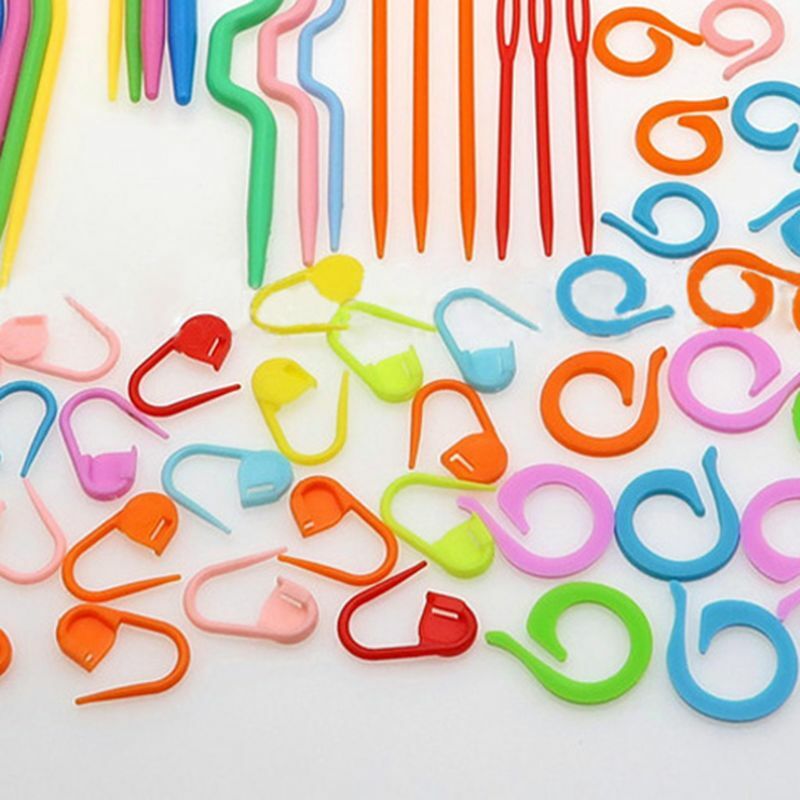 53Pcs Plastic Crochet Hooks Stitch Markers Counter Knitting Needles Set DIY Craft Household Crossstitch Tool Sewing Accessories