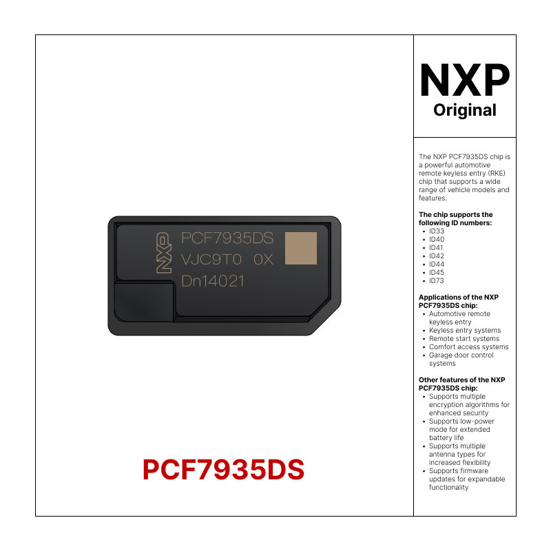 رقاقة مستجيب أصلية OEM NXP PCF7935 DS ، غير المنضبط ID33 40 إلى 44 ، بي ام دبليو ، فيات ، فورد ، رينو ، قفال ، 1 5 10