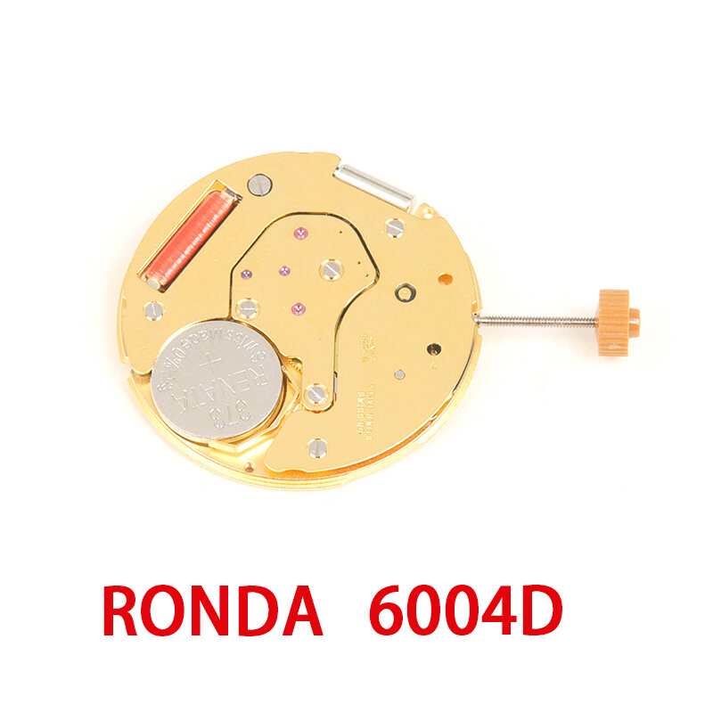 อุปกรณ์นาฬิกาสวิส Ronda 6004D การเคลื่อนไหวควอตซ์6004สองเข็มและครึ่งการเคลื่อนไหว