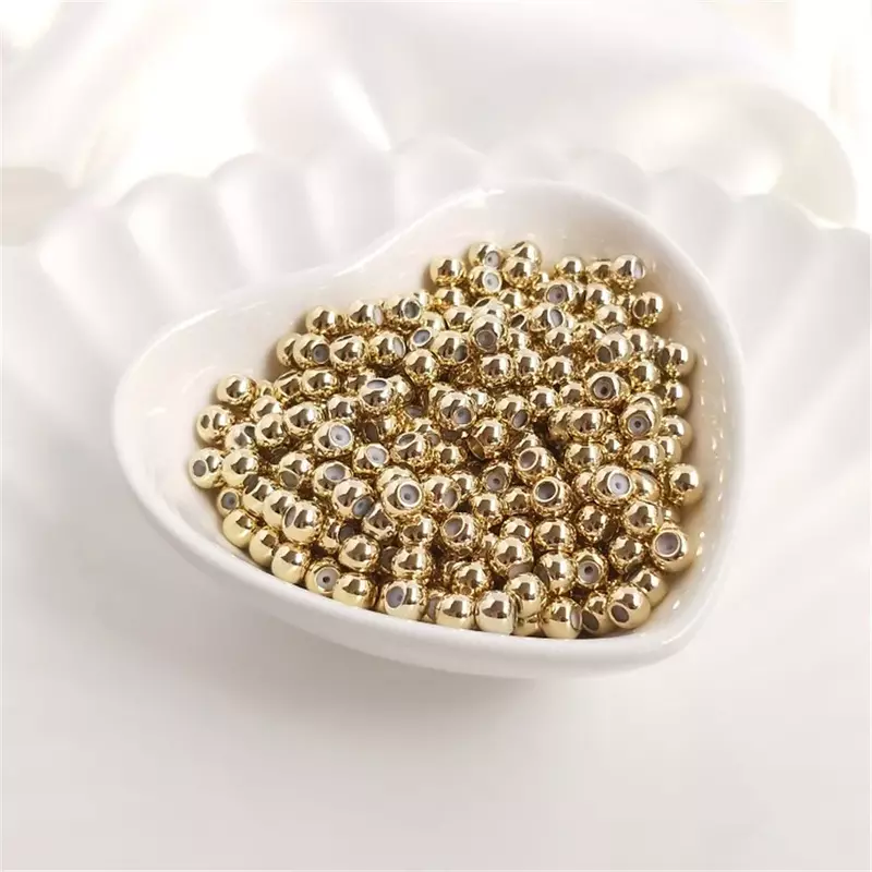 Placcatura in oro reale 18 carati con posizionamento in gel di silice catena di perline regolazione perline collana fatta a mano fai da te primi accessori per gioielli