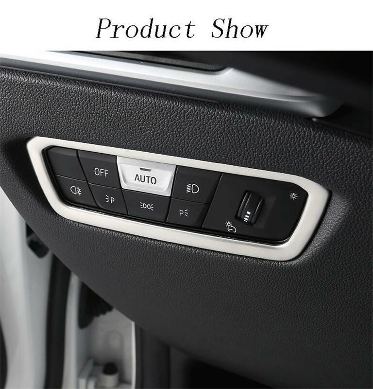 Farol do carro Inner Switch Botões, Moldura decorativa, Guarnição Covers, Aço inoxidável, Auto Acessórios, BMW G20, G28