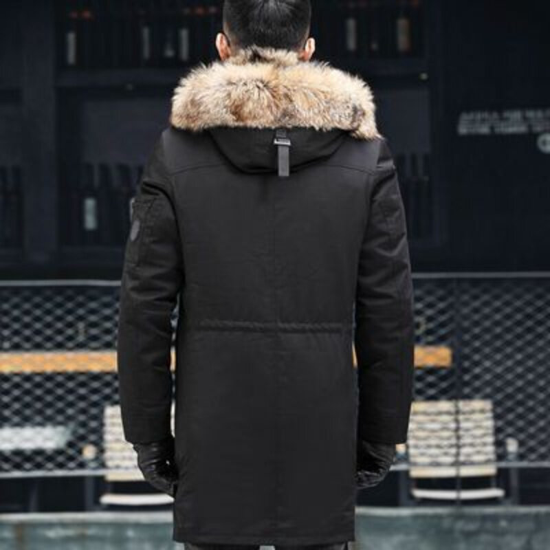 Wilcze włosy wyściółka zimowa męska skórzana kurtka futrzana jeden cieplejszy prawdziwy płaszcz prawdziwa podszewka męskie kurtki