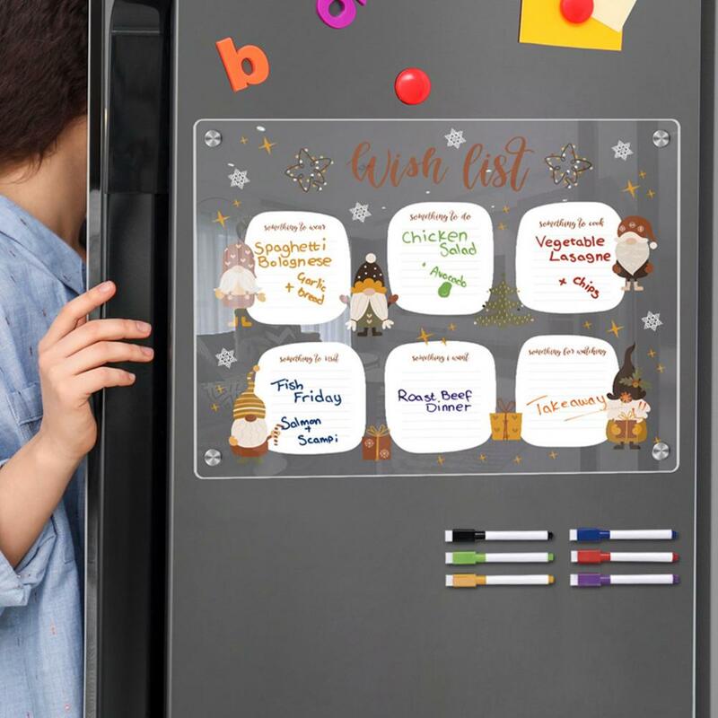 To-do List Whiteboard Magnetic Whiteboard for Fridge A3 Magnetic Whiteboard Set Reusable Dry Erase Planner with Colorful Marker