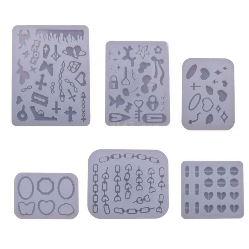 Geometry Filler Moulds Resin Casting Molds Silicone Mould Keychain Decorative Pendant Ornament Mold for DIY Crafts