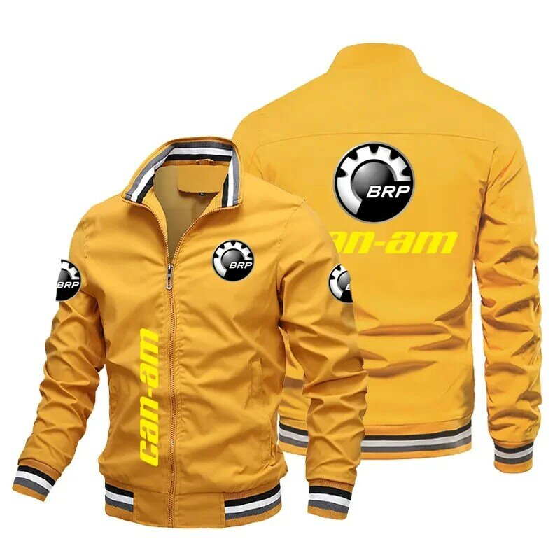 Новая мужская уличная куртка в стиле Харадзюку, BRP can-am, куртка на молнии с принтом логотипа, бейсбольная куртка в стиле хип-хоп, Мужская ветрозащитная мотоциклетная куртка