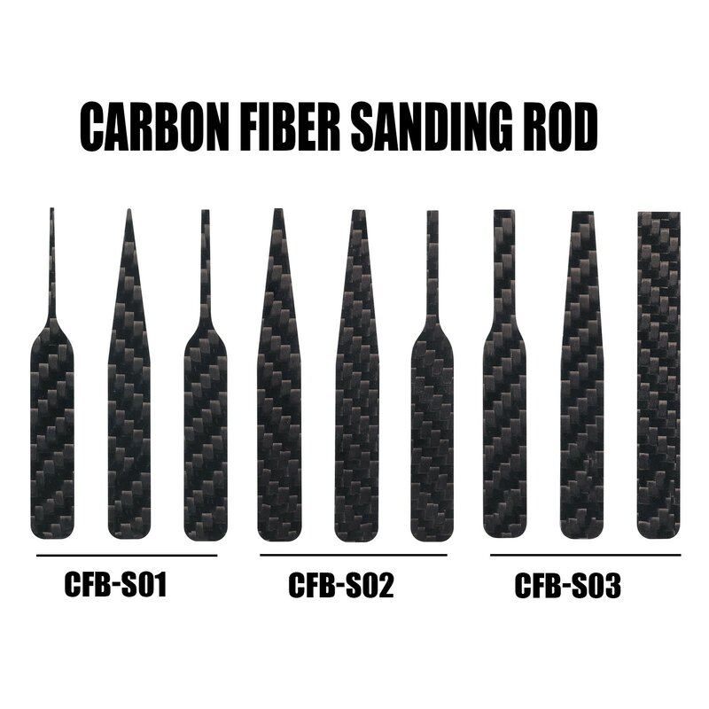 DSPIAE-Palo de lijado de fibra de carbono, herramientas abrasivas de 3 CFB-S01, color negro, CFB-S02, CFB-S03, Lrregular