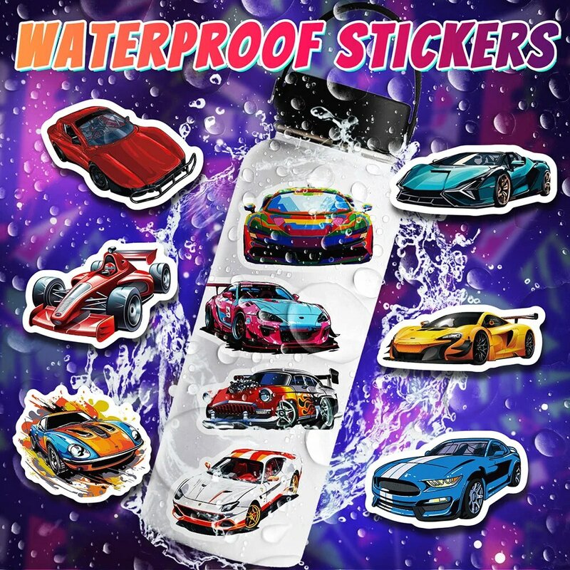 10/50 Stuks Cool Race Auto Cartoon Anime Gevarieerde Stickers Pack Voor Kinderen Reisbagage Scrapbooking Muur Decoratie Graffiti Stickers