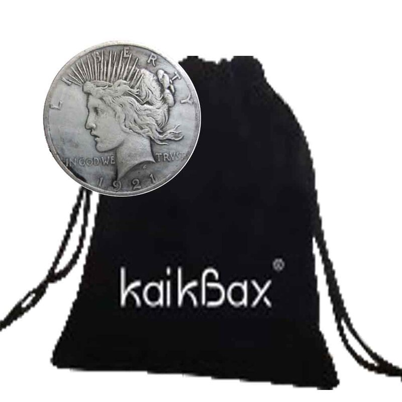 1921 mewah Liberty berjalan satu dolar koin seni pasangan menyenangkan/koin keputusan Klub Malam/keberuntungan peringatan kecil koin + tas hadiah