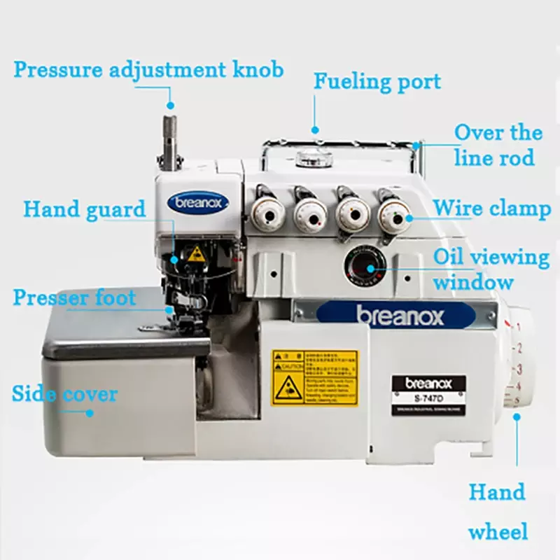 Máquina de coser Overlock de alta velocidad, máquina de coser de accionamiento directo Overedge, 3, 4, 5 líneas