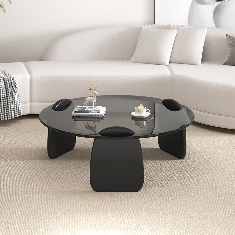 Стеклянный кофейный столик в комплекте, роскошный современный минималистичный креативный диван для гостиной, домашний круглый боковой столик, новинка