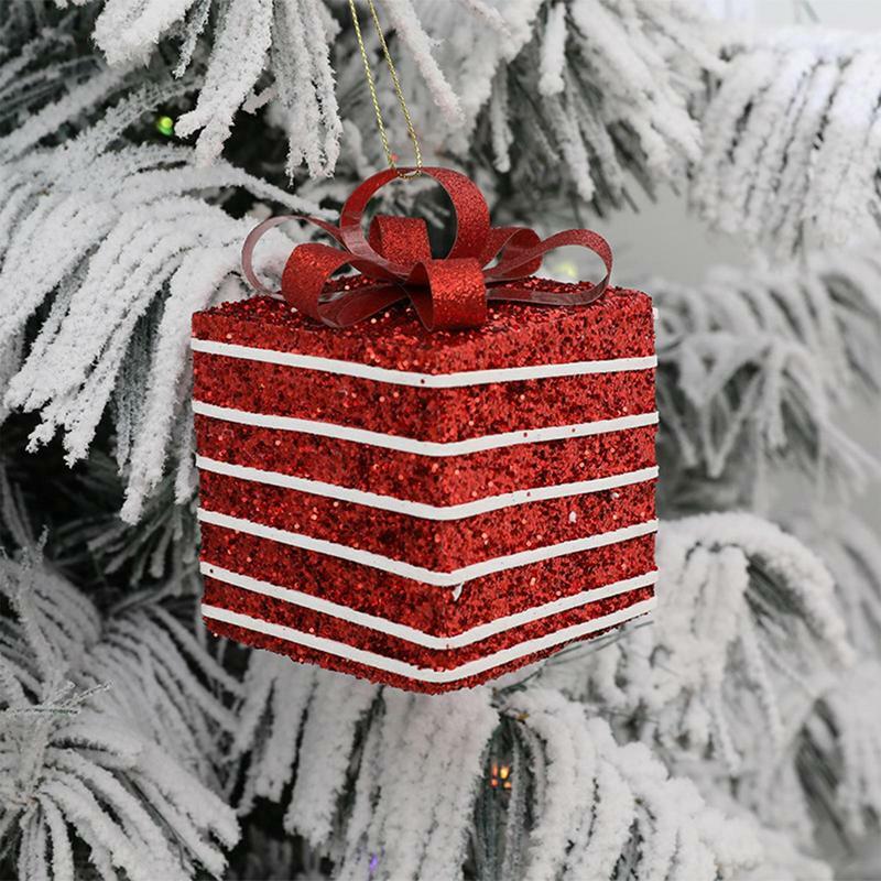 ハンギングレースクリスマスギフトボックス、ミニパッケージ、クリスマスの飾り、クッキーの甘い音、クリスマスの装飾用のペンダントボックス