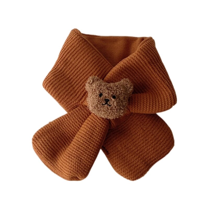 柔らかいウールのスカーフ子供男の子女の子ネッカチーフ旅行スカーフ厚みのあるネックカバー暖かい冬のスカーフかわいいクマのスカーフ
