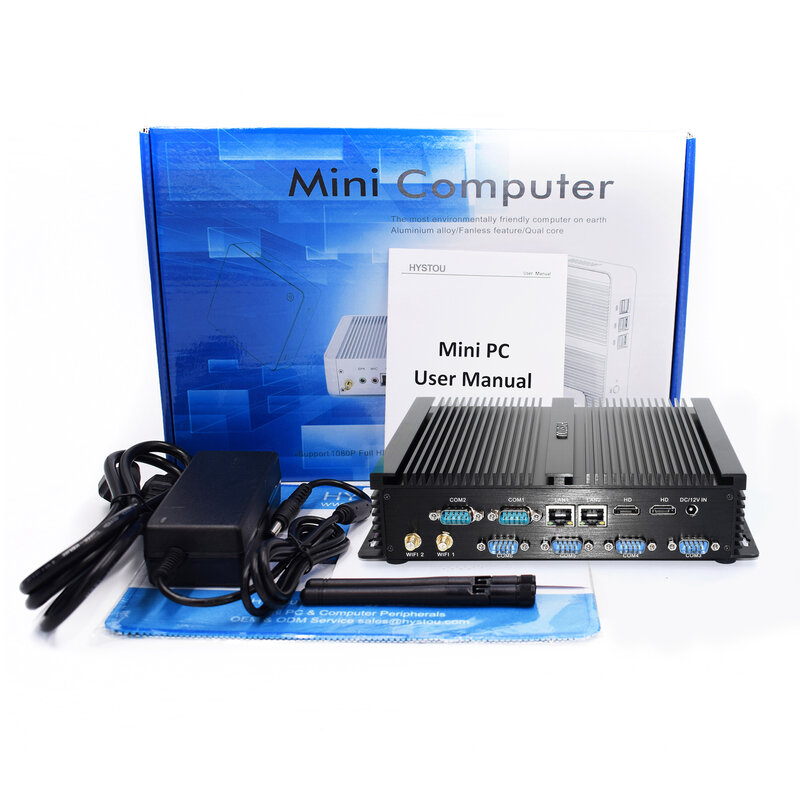 HYSTOU-Mini Pc P04B Sin ventilador, i3 procesador Intel, SATA, m.2SSD, HDMI, tarjeta integrada VGA para oficina, ordenador de escritorio